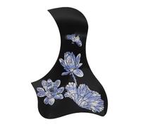 Protezione Battipenna per Chitarra a Fiore di Loto Nera | Plastica Autoadesiva, Installazione Semplice, per Ricambio Strumento, Riduce L'usura e Tutela la Superficie