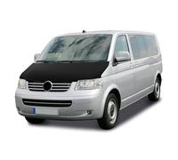 Protezione Cappuccio Frontale Adatto Compatibile con VW T5.1 Transporter & Caravelle 2010-2015 Protezione da Caduta Massi Copertura Auto Cofano Bra NAPPA Pelle - Nero