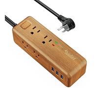 Protezione contro le sovratensioni con 3 porte USB per stazione di ricarica, cavo di prolunga lungo, angolo retto, interruttore piatto, per casa, ufficio, camera da letto