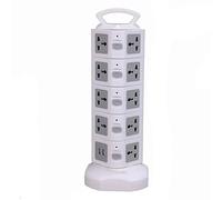 Protezione contro le sovratensioni della scheda di potenza della torre multipresa verticale presa universale 7/11/15/19 vie presa di corrente 2 prolunga USB da 3 m ( Color : 5 Layers 2USB , Size : US