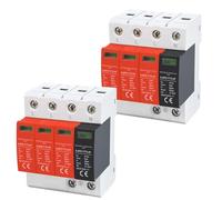 Protezione Contro le Sovratensioni,Scaricatore di Sovratensione di Tipo 1+2 | Tipo B+C,4P Dispositivo Scaricatore, Corrente di Scarica Massima di 50 Ka-2PCS