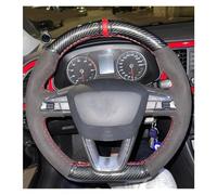 Protezione Copertura Coprivolante Auto In Pelle Scamosciata Per Seat Per Leon Per Cupra R Per Ateca Per FR Volante(Fiber)