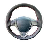 Protezione Copertura Coprivolante Auto Intrecciato Antiscivolo Pelle Artificiale Nera Per Ford Per EcoSport Per Fiesta 2008-2017 Volante(Rosso)