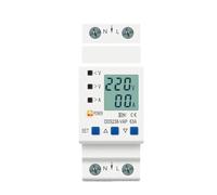 Protezione da sovratensione e sottotensione regolabile su guida DIN, relè di protezione da limitazione di corrente, voltmetro, kWh 63 A 80 A 110 V 230 V(63A Bottom input)