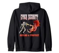 Protezione dei Cavalieri della Sicurezza informatica Contro i Draghi digitali Felpa con Cappuccio