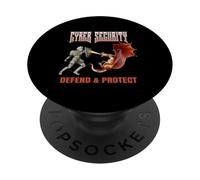 Protezione dei cavalieri della sicurezza informatica contro i draghi digitali PopSockets PopGrip Adesivo