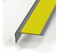 Protezione del Bordo del Gradino della Scala Vinile Nosing della Scala Bordo della Scala Autoadesivo Protezione del Bordo della Scala Gomma Flessibile Vinile Protezione del, Grayish Yellow, 1m