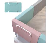 Protezione del Letto In Schiuma, Paraurti per Le Sponde del Letto, Altezza Regolabile 40-60cm, Cotone Perlato + Supporto In Metallo, Recinzione del Letto per Letto per Bambini e Letto Singolo/doppio(C