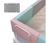 Protezione del Letto In Schiuma, Paraurti per Le Sponde del Letto, Altezza Regolabile 40-60cm, Cotone Perlato + Supporto In Metallo, Recinzione del Letto per Letto per Bambini e Letto Singolo/doppio(C