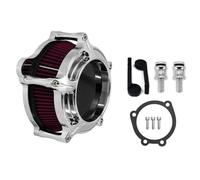 protezione del motore Filtro aria di aspirazione cromato adatto per Harley Sportster XL48 Dyna FXDLS Touring Electra Road Glide Softail FLSTNSE Schiuma media(Red Filter B)