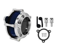protezione del motore Filtro aria di aspirazione cromato adatto per Harley Sportster XL48 Dyna FXDLS Touring Electra Road Glide Softail FLSTNSE Schiuma media(Blue Filter C)