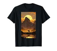 Protezione del Paesaggio di Montagna e Cowboy al Tramonto Maglietta
