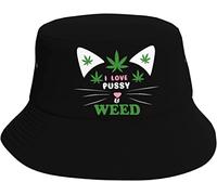 Protezione del Sole Cappello da Pescatore I Love Pussy Weed Bucket Hat Morbido Cappello Trekking per Pesca Viaggi Trekking