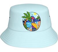 Protezione del Sole Estate Cappello Skeleton On A Tropical Beach Vacation Spiaggia Cappellino Morbido Cappello Trekking per Estivo Ciclismo Campeggio