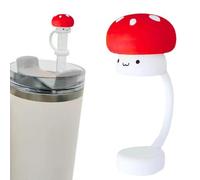 Protezione Della Paglia - Coperchio Di Paglia In Silicone, Tappo Di Paglia A Forma Di Fungo | Topper Di Paglia In Silicone Antipolvere, Copertura Di Punti Di Paglia Del Cartone Animato