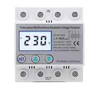 Protezione di Tensione Regolabile LCD Trifase Multifunzione Ripristino Automatico 230 V/400 V CA Protezione da Sovratensione Sottotensione Dispositivo di Protezione Della Tensione(80A)