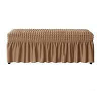 Protezione elastica per sedia lunga, in tessuto a bolle in stile nordico, offre una protezione completa contro l'accumulo di polvere (marrone chiaro)