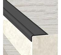 Protezione for bordi di scale for gradini in legno, cuscinetti for scale interne ed esterne aiutano gli anziani, la passeggiata dei bambini, larghezza 1,5x4 cm(Black,L 1.1m/43.3in)