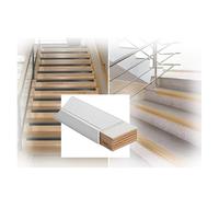 Protezione for bordi scale esterne in metallo- Protezione for bordi scale,per Scuole Asili Nido Scale Interne Esterne,Profilo for gradini antiruggine(Gray,3x2cm)