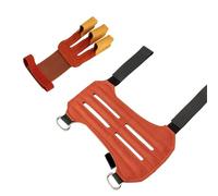 Protezione for il braccio con protezione for le dita in pelle scamosciata | Guanto protettivo a 3 dita in vera pelle bovina for la pratica del tiro con l'arco
