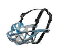 Protezione for la bocca for cani che permette al cane di ansimare, bere e allenarsi, con robusta museruola in plastica, impedisce mangi, morda o mastichi(Camouflage Blue and White,M)
