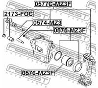 Protezione guida pinza freno Assale anteriore 2173-FOC FEBEST per BMW FORD VW