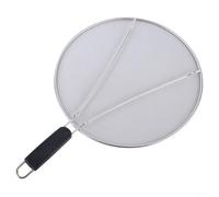Protezione in acciaio inox per padella con rete fine per bloccare gli schizzi di olio caldo e facilitare la pulizia (33 cm)