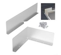 Protezione in alluminio per grondaia per prevenire il trabocco della pioggia per intersezioni del tetto e proteggere i perimetri degli edifici (2 pezzi)