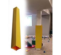 Protezione in schiuma per pali di cantina, per interni ed esterni, protezione per porta da basket, garage, calcio, parcheggio, colore giallo, 11 x 11 cm