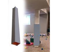 Protezione in schiuma per pali di cantina, per interni ed esterni, protezione per porta da basket, garage, calcio, parcheggio, colore grigio, 24 x 24 cm