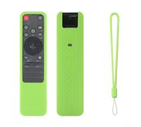 Protezione in silicone adattiva per telecomando LG MR25GA, con dispersione degli urti e design integrato con cordino, colore: verde fluorescente