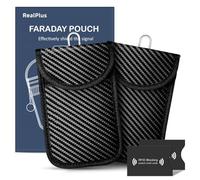 Protezione Keyless Go Confezione da 2 [14x9 cm]- RealPlus Protezione Chiave Auto Keyless, Copertura Chiave Auto, con 2 Tasche di RFID, Impermeabile, per BMW, Mercedes-Benz, Audi, Ford, ecc