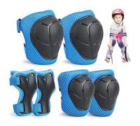Protezione Kit per Bambini,Protezioni Set per Bambini,Protezioni Skateboard Bambini,Protezioni Pattini Bambina,Adatto ai bambini dai 3 ai 12 anni,per Skate, Bicicletta, Sci, Pattinaggio,Blu