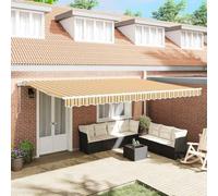 Protezione laterale per balcone, senza foratura, tenda da sole retrattile, multicolore, 500 x 350 cm, per giardino, balcone, terrazza e gazebo