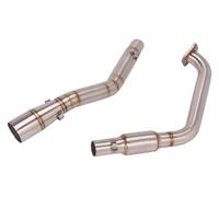 Protezione Marmitta Moto Resistente Per Y&amaha YZF R15 R125 Per MT-15 V3 V4 2020-2024 Moto Escape Collettore Anteriore 51 Mm Silenziatore Scarico Tubo(Silver)
