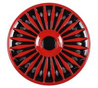Protezione mozzo ruota, Set di coprimozzi da 14 pollici, 4, accessori esterni for auto, ricambio universali(Red Black)