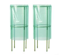 Protezione multifunzionale per piante per ortaggi e arbusti utilizzando tubi in fibra, parti in plastica e pellicola in PE per proteggere da vento, pollame e insetti all'aperto (2 pezzi)