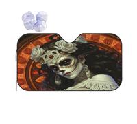 Protezione Parabrezza Protettore Dia De Las Muertos Sugar Skull 02 Contro I Raggi UV Windshield Sunshade Resistente Parasole per Parabrezza Anteriore per SUV La Maggior Parte dei Veicoli M