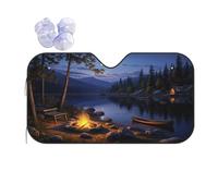 Protezione Parabrezza Protettore Lake Forests Campfire 02 Resistente Windshield Sunshade Isolamento Termico Parasole Interna per La Maggior Parte dei Veicoli Facile da Usare M
