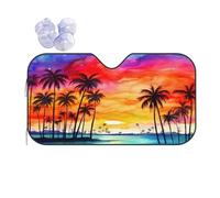 Protezione Parabrezza Protettore Palm Trees Silhouette At Sunset 04 Isolamento Termico Windshield Sunshade Contro I Raggi UV Parasole Interna per SUV Facile da Usare S