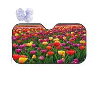 Protezione Parabrezza Protettore Red Purple And Yellow Tulips Fields 03 Auto Parasole Interna Isolamento Termico Coprisole Auto per Mantenere Il Veicolo Fresco Berline M