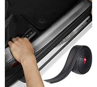 Protezione Paraurti e Portiere Auto, Pellicola Adesiva Sottoporta, Universal Car Bumper Protector, Door Sill Guardie, PVC Fibra di Carbonio Per SUV Truck (2.5M*7CM)