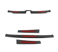 Protezione Paraurti Posteriore Per Bagagliaio Battitacco Decorazione Adesiva Per Volvo XC40 2019-2024(Black red)