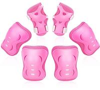 Protezione Pattini Bambino, Ginocchiere | Gomitiere | Tutore Polso Protezioni Set per Bambini, Sicurezza Set per Ciclismo Pattinando Pattinare Pattinaggio in Linea Skateboard Scooter (Rosa)