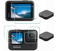 Protezione Pellicola per GoPro Hero 12 11 10 9 Hero9 Hero12 Hero11 Hero10 Vetro Temperato + Copriobiettivo,ULBTER Protettore schermo Durezza 9H [6+2 pezzi]