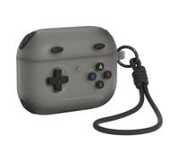 Protezione per auricolari a tema controller, gray, C | Custodia morbida in silicone liquido, gancio per trasporto con clip, tasca portaoggetti, accesso pad