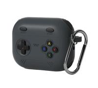 Protezione per auricolari a tema controller, Space gray | Custodia morbida in silicone liquido, gancio per trasporto con clip, tasca portaoggetti, accesso pad