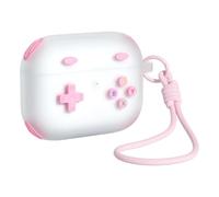 Protezione per auricolari a tema controller, white, A | Custodia morbida in silicone liquido, gancio per trasporto con clip, tasca portaoggetti, accesso pad