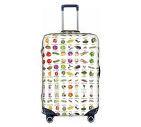 Protezione per bagagli - Introduzione alla moda di varie verdure stampa valigia, accessori da viaggio estetici, cerniera invisibile, bianco, XL