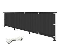 Protezione per balcone, 110 x 650 cm, resistente ai raggi UV, per giardino, terrazza e cortile, include occhielli e corda per una facile installazione